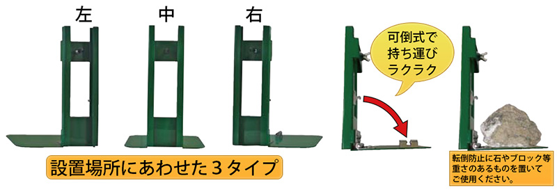設置場所にあわせた３タイプ